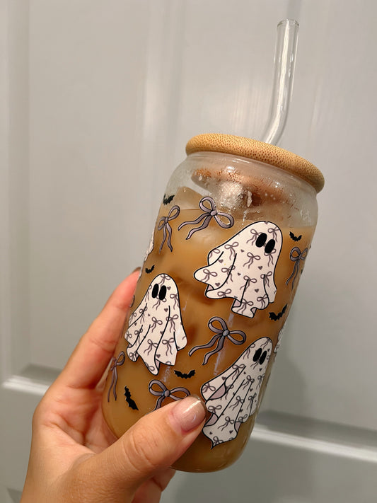 Spooky Ghost Bow Glass